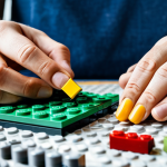 Examining Used LEGOs**

"A close-up shot of hands (perfect anatomy, proper finger count) carefully inspecting used LEGO bricks. The LEGOs are clean and in good condition, various colors. Background is a well-lit table with a magnifying glass and a reference sheet showing original LEGO parts. Focus on detail and authenticity. safe for work, appropriate content, fully clothed hands, professional quality, modest setting, family-friendly image."

**
