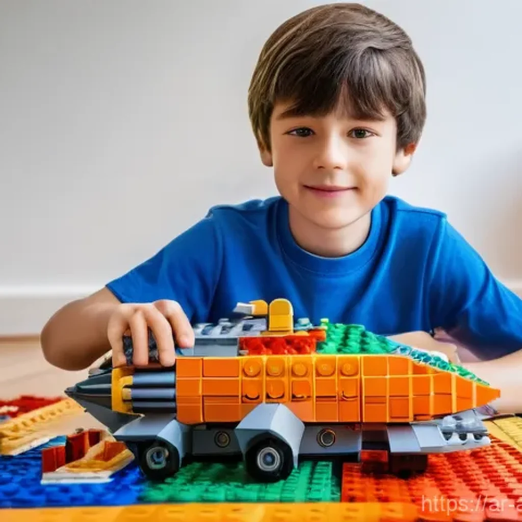 레고 AS 서비스 신청 절차 - **A Child's Universe of Creativity:**
    A vibrant and detailed image of a young boy, around 7 year...