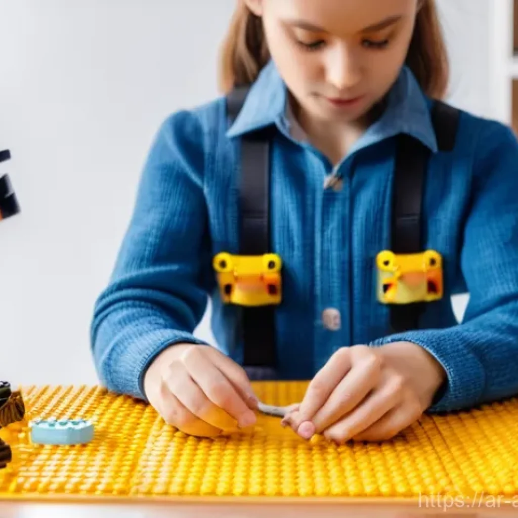 레고 피규어 맞춤 제작 샵 - "The Art of Personalizing LEGO Minifigures"**
    A detailed, high-angle shot of a person, hands gen...