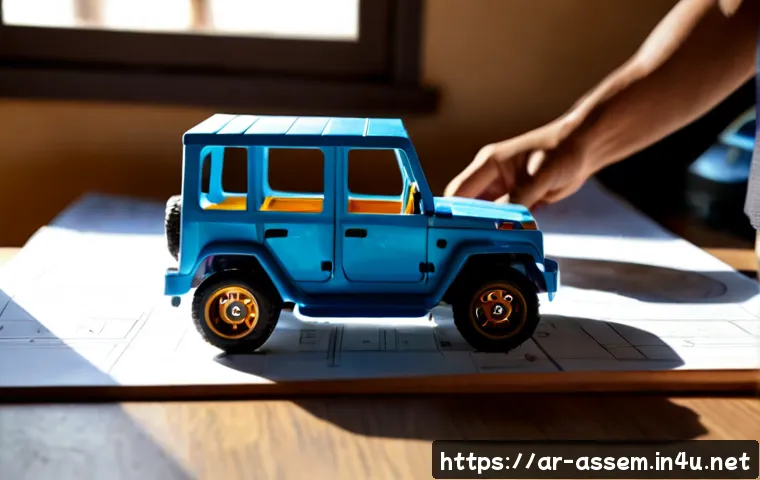 Home 17 레고 제작 키트 개발자의 조언 - Photorealistic close-up of an experienced Arab toy kit developer in a neat modern workshop, carefull...